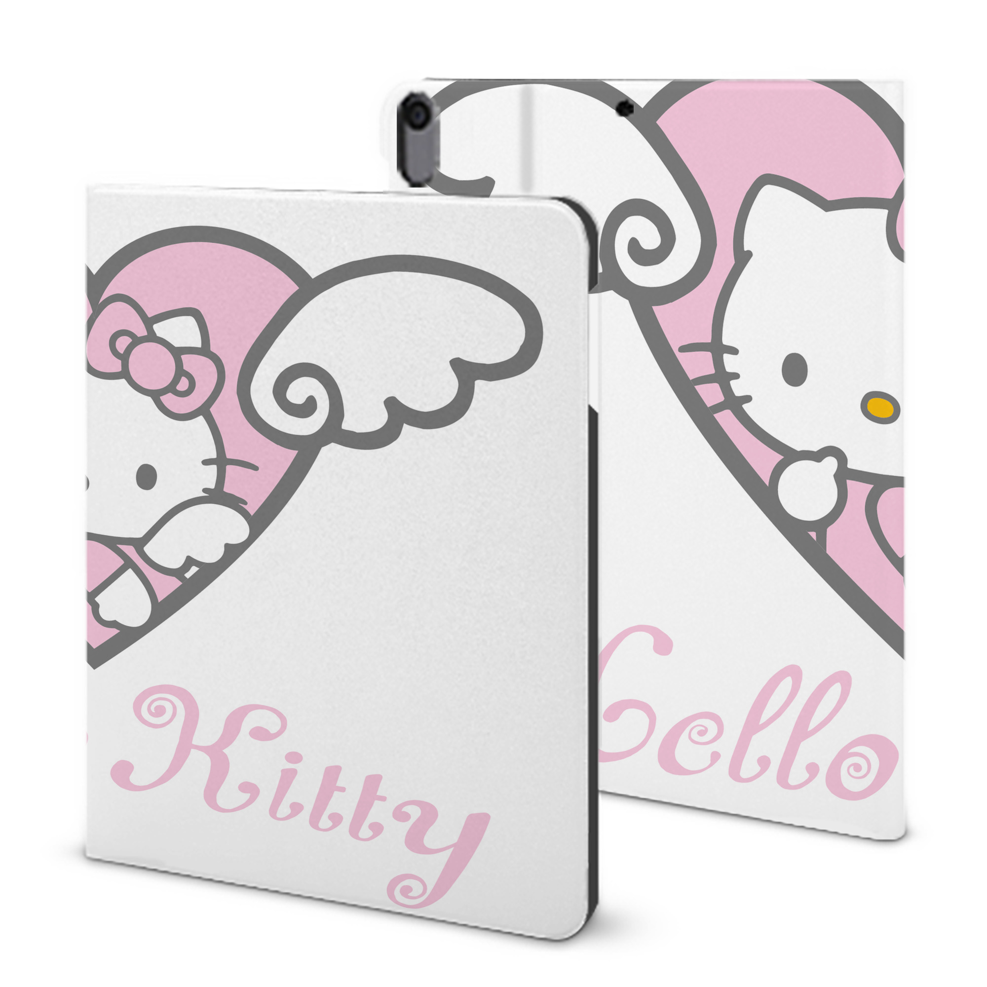 （画像用） Hello Kitty ハローキティ IPad ケース ブック型 PUレザー TPU 耐衝撃 軽量 薄型 ペン収納なし 全面保護 IPad 各モデル対応